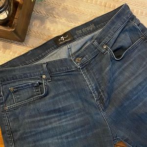 Men’s 7 for all Mankind luxe performance straight blue Jeans - Mens 40x34